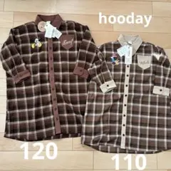 ミッキー・ミニー刺繍チェック柄ワンピース　hooday ディズニー 2点セット