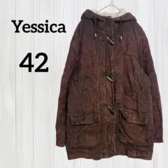 希少✨Yessica【42】コーデュロイ ダッフルコート ダークブラウン ボア