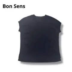 【未使用級】Bon Sens 半袖ニット サイズ38 黒　春夏秋のサムネイル