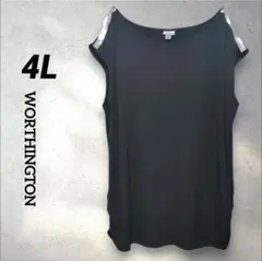 WORTHINGTON ノースリーブチュニック 3X　黒ブラック　スパンコール