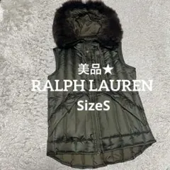 ラルフローレン ダウン ベスト キルティング フード オリーブ レディース