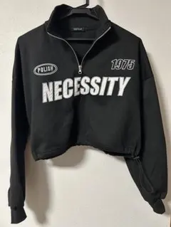 NECESSITY クロップドスウェット M ブラック