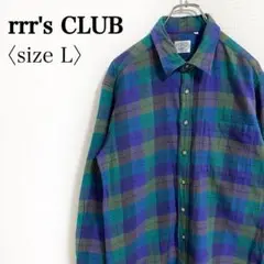 rrr's CLUB◎日本製 チェック柄 長袖シャツ L コットン100%