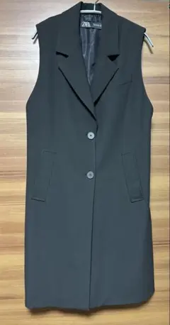 ZARA ロングジレ★ブラック ★S★美品