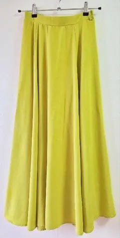 【GRL 】フレアロングスカート F 黄緑