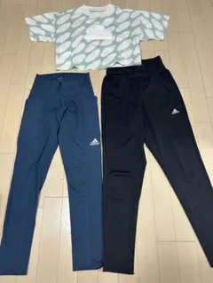 adidas クロップドTシャツ & アスレチックパンツ セット