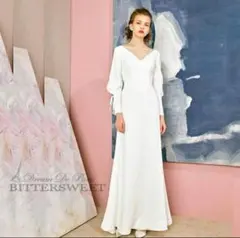 ホワイトウェディングドレス Vネック