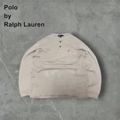 90sポロバイラルフローレンヘンリーネック ロングTシャツロンTニットセーター