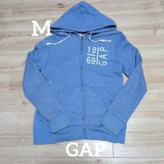 ⭐️早い物勝ち‼️GAP1969ロゴ ジップアップパーカーブルーMサイズ