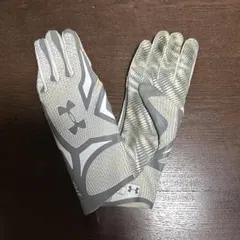 アンダーアーマー　アメフト　グローブ　M アメリカンフットボール　グレー