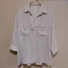 【未使用】INGNI ストライプ スキッパーシャツ M