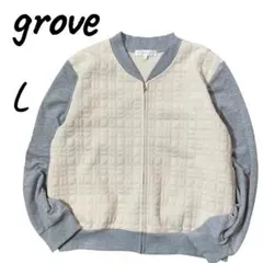 grove　グローブ ジップアップジャケット　ジャンパー　ノーカラー　アイボリー