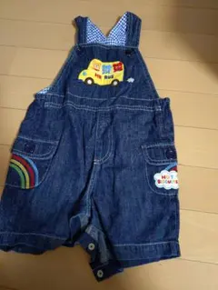 HBバス刺繍デニムオーバーオール