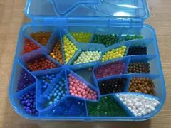 【中古】アクアビーズセット 星型ケース24色+オマケ