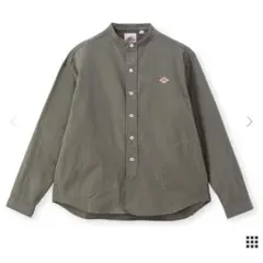 DANTON ダントン バンドカラーシャツ 長袖シャツ カーキ M