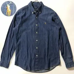 23年製✨ポロラルフローレン デニム ダンガリーシャツ ポニー インディゴ M