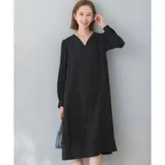 【美品】ドッキングツイードフレアワンピース　ROSSO オケージョンドレス