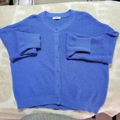 studio CLIP ニットカーディガン 青