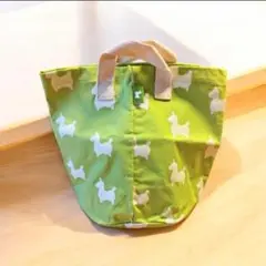 未使用 ロディ RODY バッグ 黄緑 白 ホワイト 総柄 マチあり トート