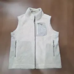 大人気　mont-bell キッズ フリースベスト クリーム色　120