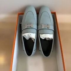 HERMES モカシン パリ 36 1/2 グレー - メルカリ