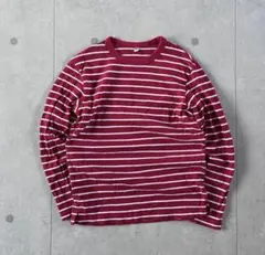レアカラー　old uniqlo 赤　ボーダーロンT y2k city