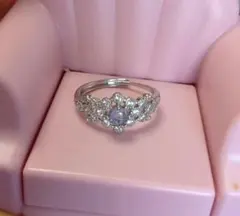 天然石タンザナイト フラワーモチーフリング