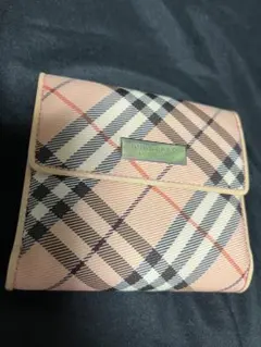 BURBERRYチェック柄ピンク三つ折り財布