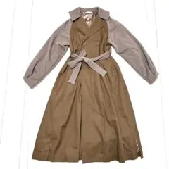 トレンチコート ロングコート 春アウター きれいめ ウエストマーク ベルト付き