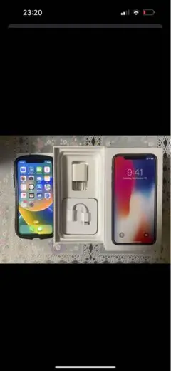 美品 iPhone X シルバー 本体 充電器付き simフリー 64G