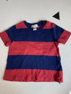 Ralph Lauren 赤と紺 ストライプ Tシャツ 80サイズ