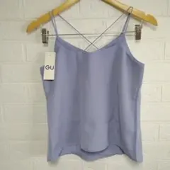 ★タグ付き未使用 GU ジーユー バッククロス キャミソールパープル Sサイズ