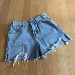 デニムショートパンツ クラッシュ ダメージ シュシュ shushu y2k