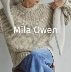 【美品】 Mila Owenミラオーウェン｜ステッチデザインニット｜白アイボリー
