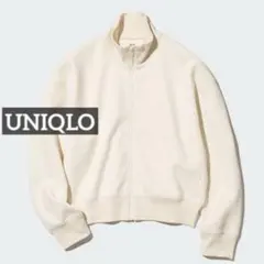k0028 UNIQLO ドライスウェットリラックスブルゾン オフホワイト