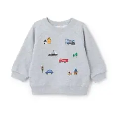 お値下げ プティマイン 働く車 刺繍 トレーナー グレー 長袖 신품