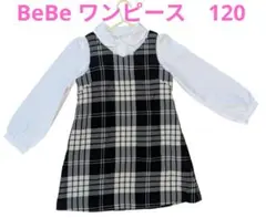BeBe チェック柄 ノースリーブワンピース 120