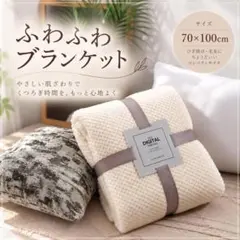ふわふわブランケット⭐アイボリー 約70×100cm ひざ掛け 毛布 ふわもこ