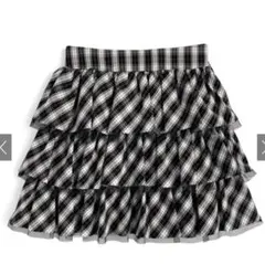 【翌日発送】チェック柄ティアードミニスカート　dk1568 ミニスカート