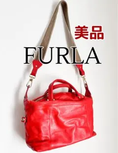 美品　FURLA フルラ REALE レアーレ 2WAY ビジネスバッグ FURLA Reale L レアーレ / フルラ パンチングロゴ 牛革 ビジネスバッグ