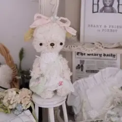 ミントグリーンキャット テディベア アーティストベア 海外作家様