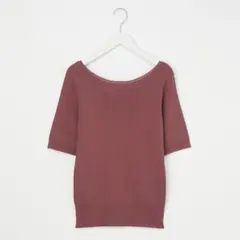 【PLST】プラステ　ハイゲージリネンブレンド2WAYリブニット ◉五分袖