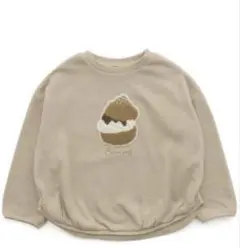 【匿名発送】　3柄食べ物リンクトレーナー　サイズ90 キナリ(シュークリーム)