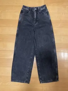 グローバルワーク GOODデニム バギーパンツ XS ブラックデニム