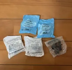 ANA JAL デルタ　機内配布 有線イヤホン 5点セットのサムネイル