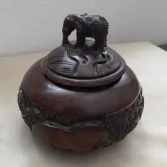 木製 象の彫刻の小物入れ