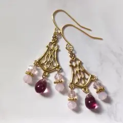 No.492 シャンデリアピアス ゴールド ハンドメイド
