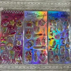 シャカシャカシール ３枚セット②　平成レトロ　キラキラシール　ぷっくりシール