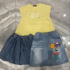 子供服まとめ売りデニムスカート　キュロット　Tシャツ140150ダディオダディ