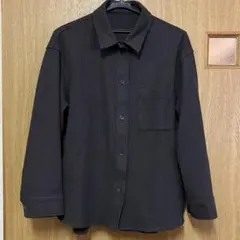 UNIQLO ブラッシュドジャージーシャツジャケット　ダークブラウン　M
